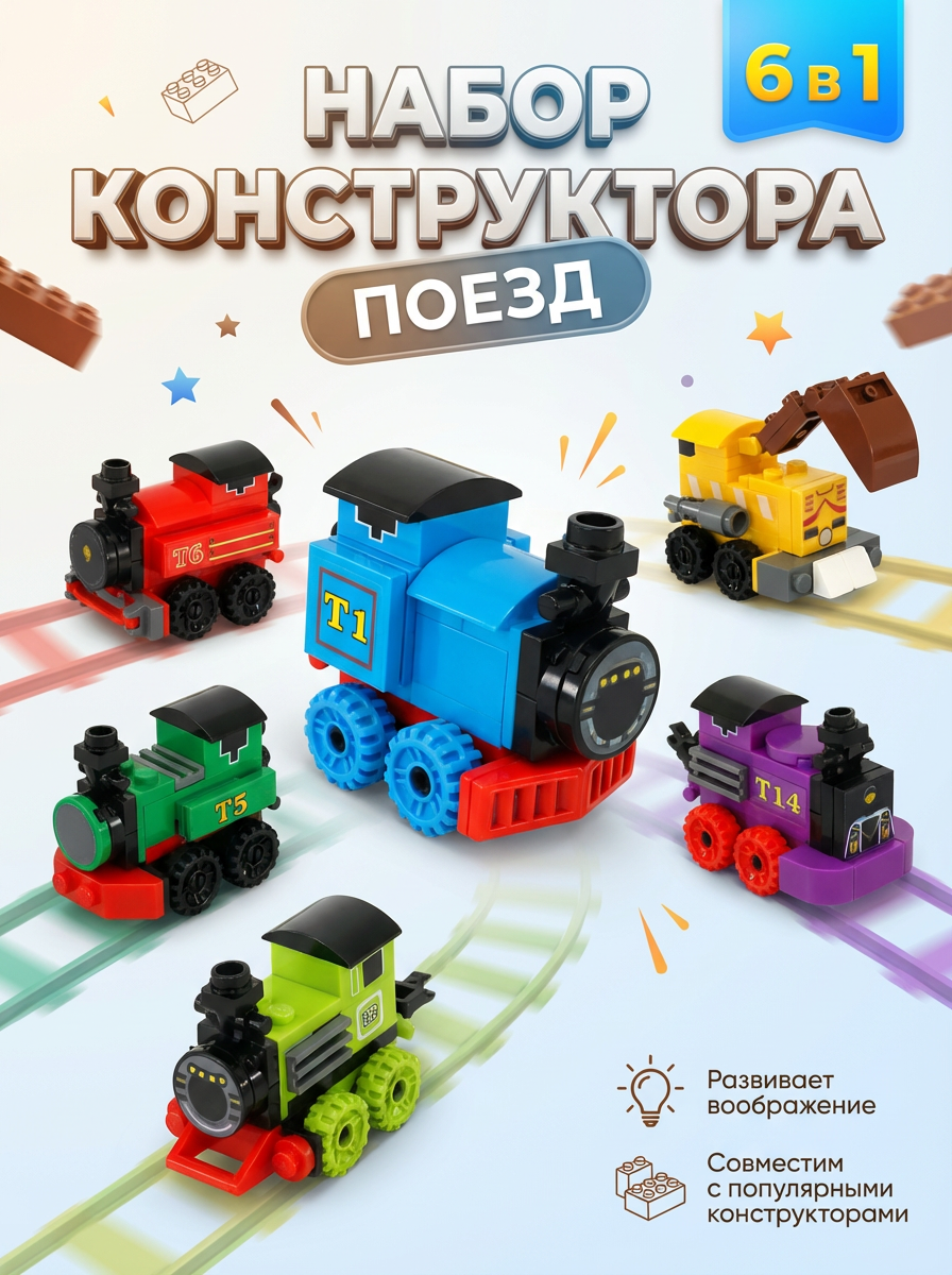 Конструктор "Поезд" 6 в 1