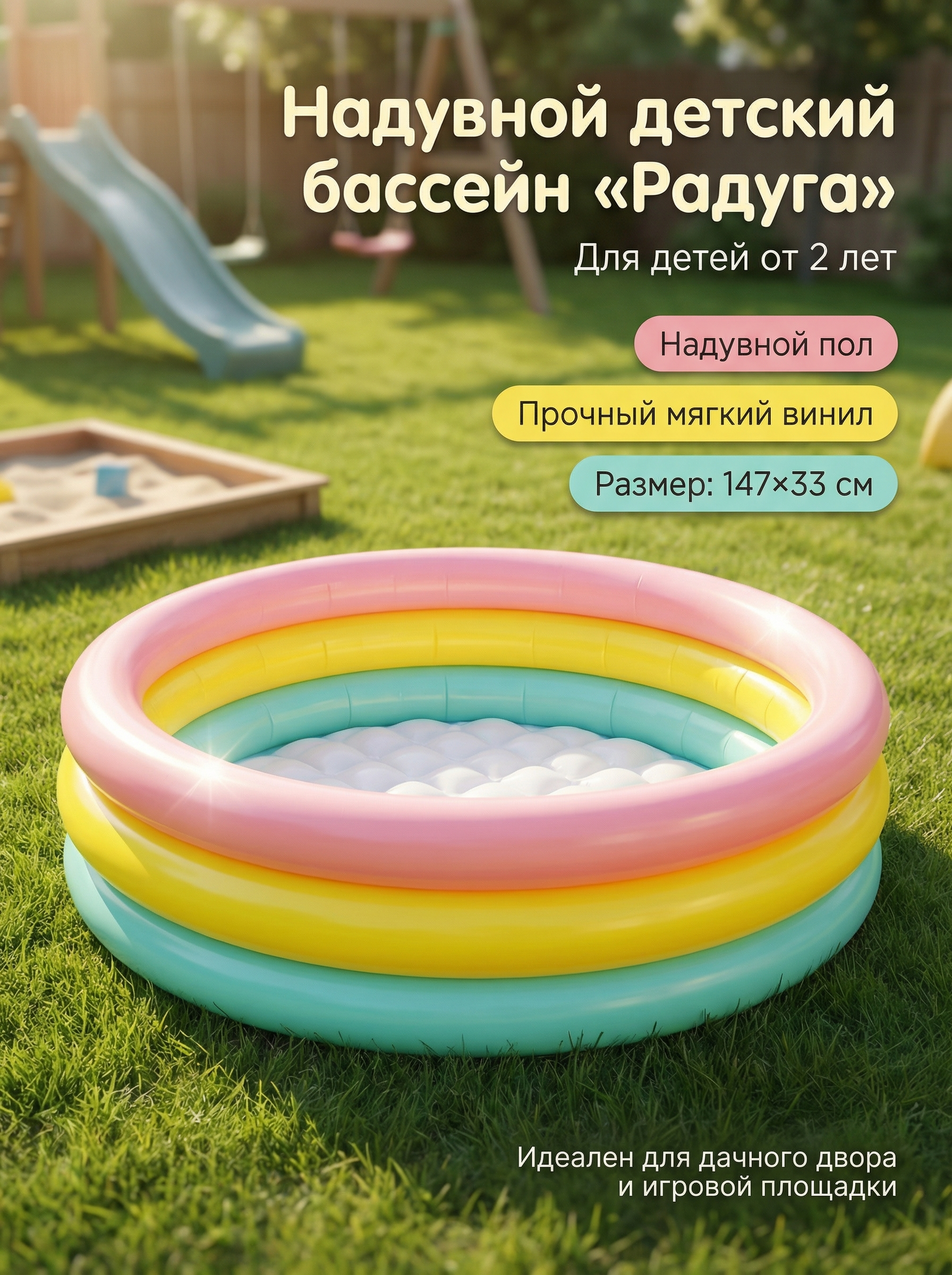 Бассейн надувной детский "Радуга" 147х33см Intex 