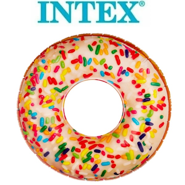 Круг надувной "Пончик глазурь" 114 см от 9 лет, Intex