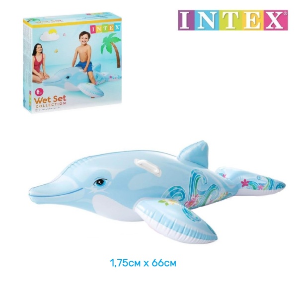 Надувная игрушка для плавания "Дельфин" 175х66см, от 3 лет, Intex
