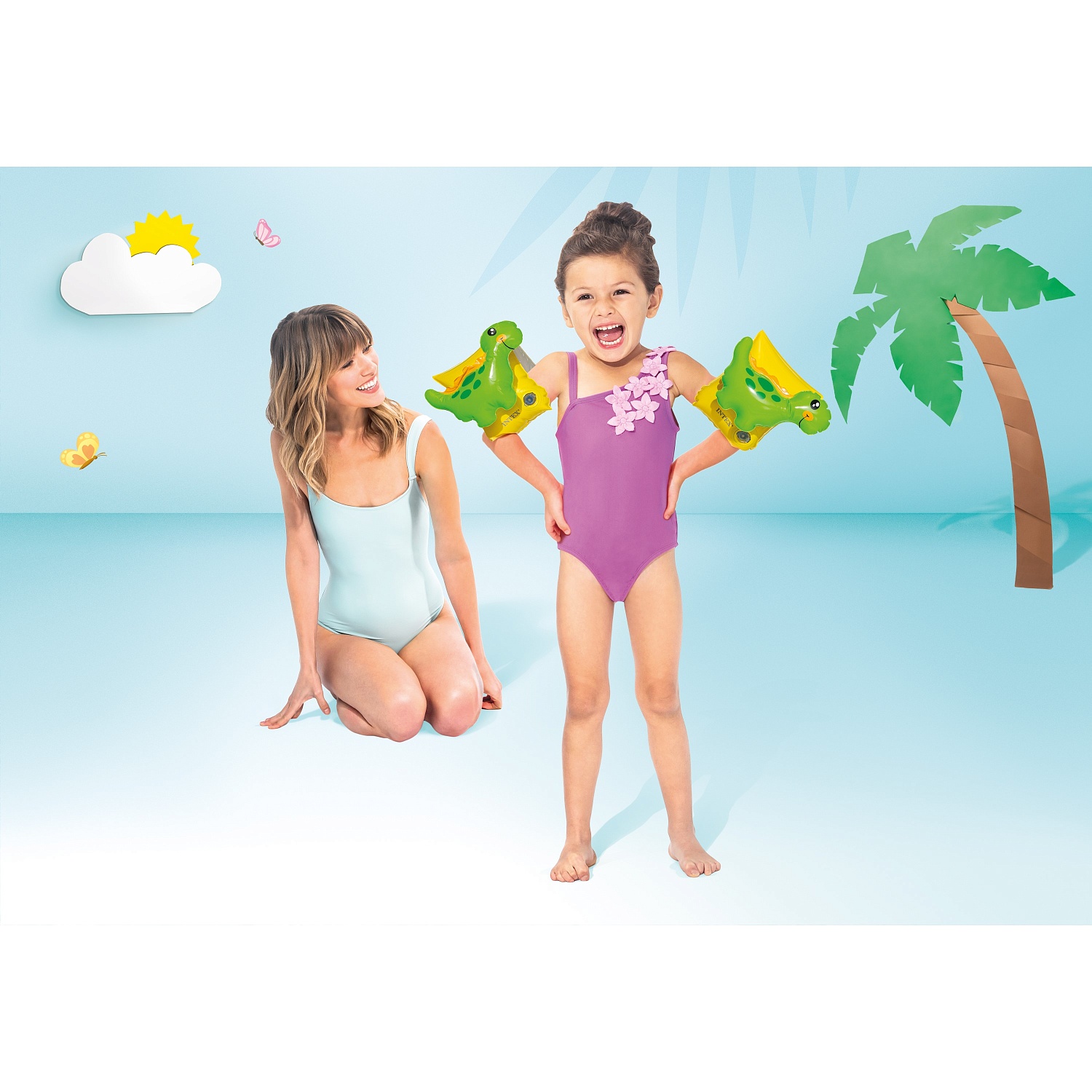 Нарукавники надувные 23х20см "Динозаврики", 3-6 лет, Intex