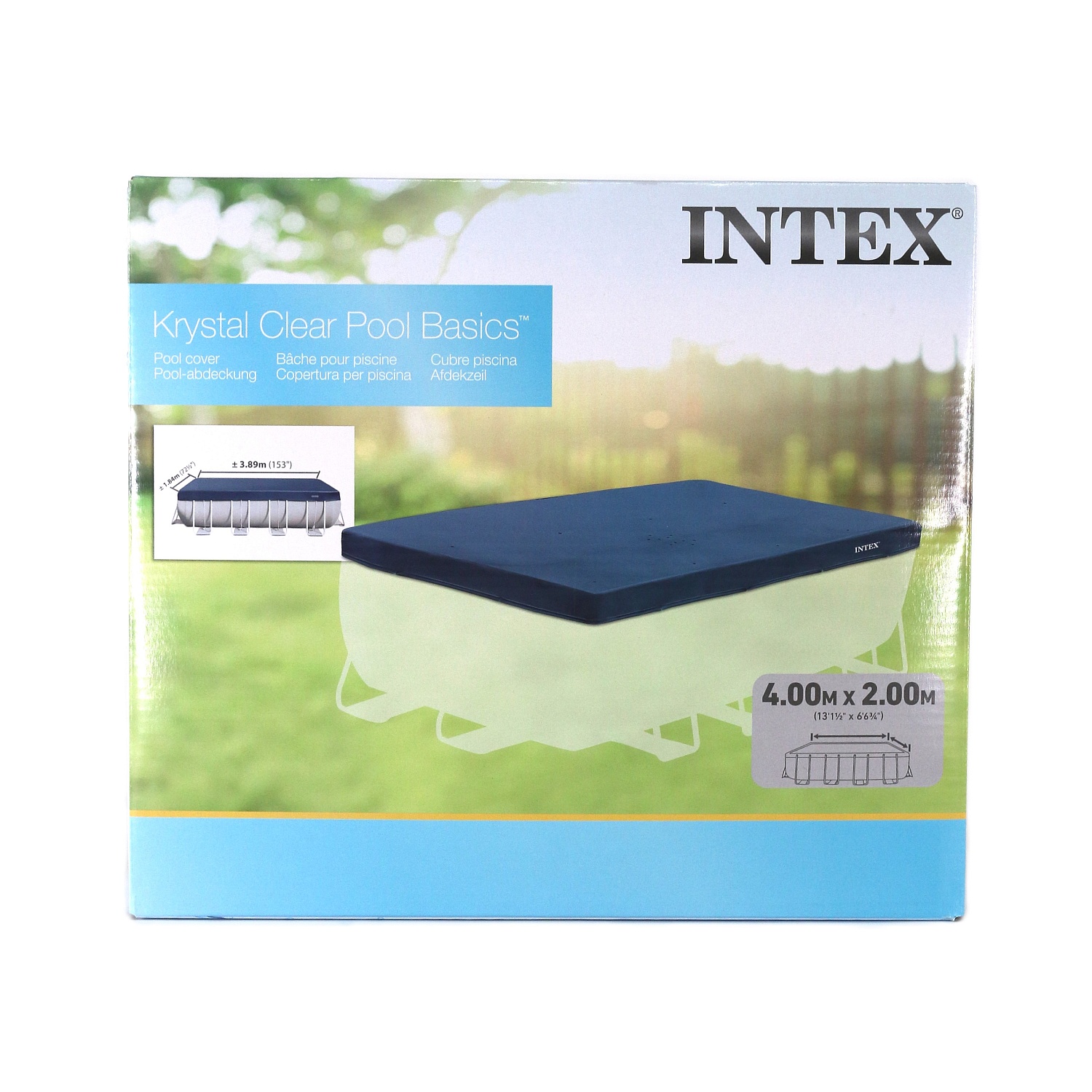 Тент для каркасных прямоугольных бассейнов 400х200 (389х184) см, Intex