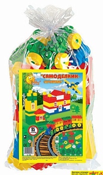 Конструктор "Строитель" (Средний, 95 элем. в мешке)