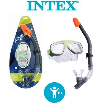 Набор для плавания: маска с трубкой, от 8 лет, SURF RIDER SWIM SET Intex